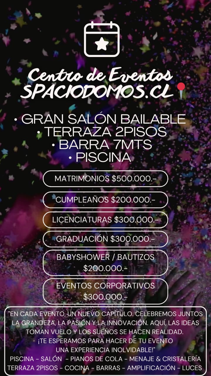 Centro de eventos SpacioDomos - Precios